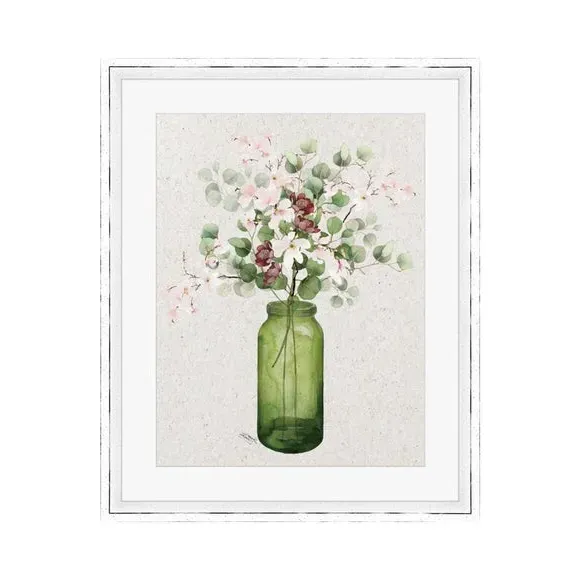 Framed Print Vase III - Green