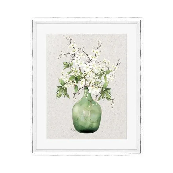 Framed Print Vase IV - Green