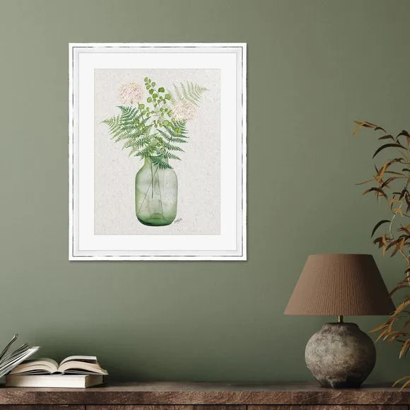 Framed Print Wall Art - Green, Paper