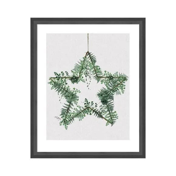 Framed Print with Botanical Design - Green