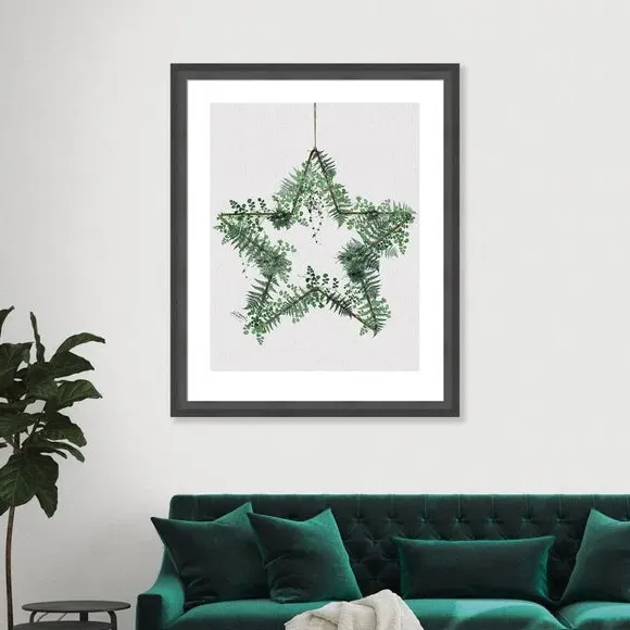 Framed Print with Botanical Design - Green image