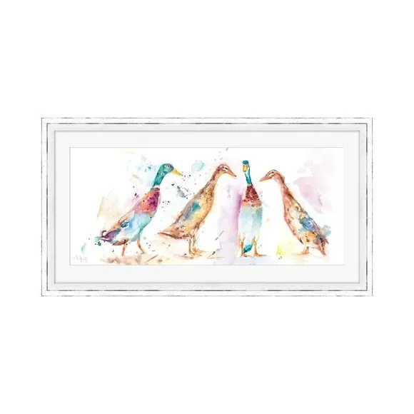 Framed Print with Ducks - Multicolor