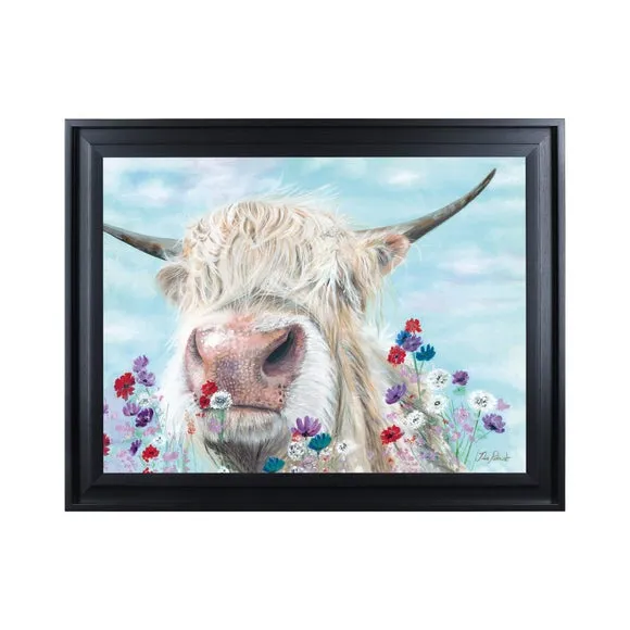 Framed Print with Flowers - Natural