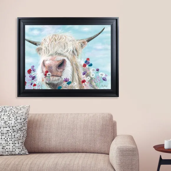 Framed Print with Flowers - Natural image