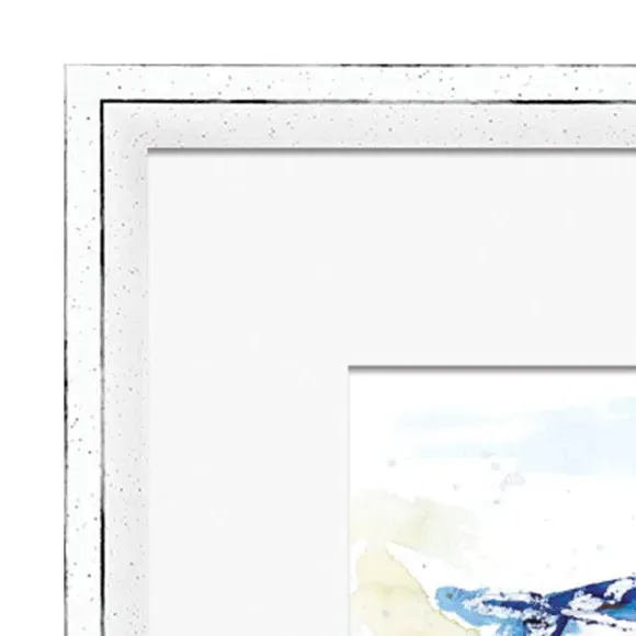 Framed Print with Mackerel Design - Blue