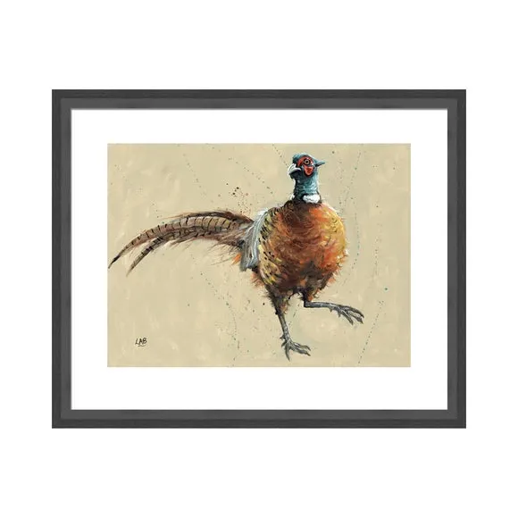 Framed Print with Pheasant Design - Multicolor