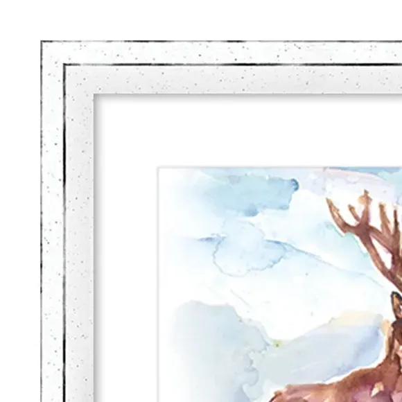 Framed Print with Stag Herd - Multicolor