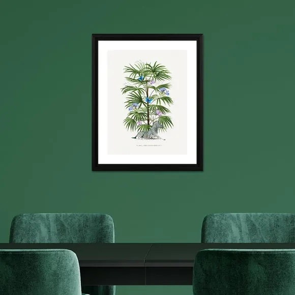 Framed Print Zebra Palm - Green image