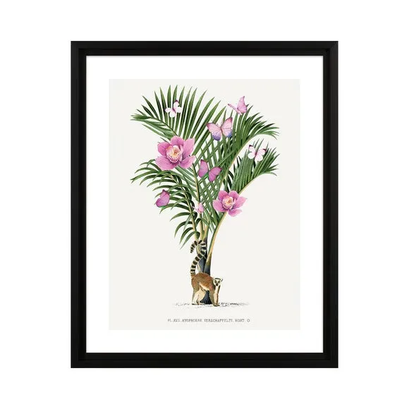 Framed Wall Print - Green, Palm Design