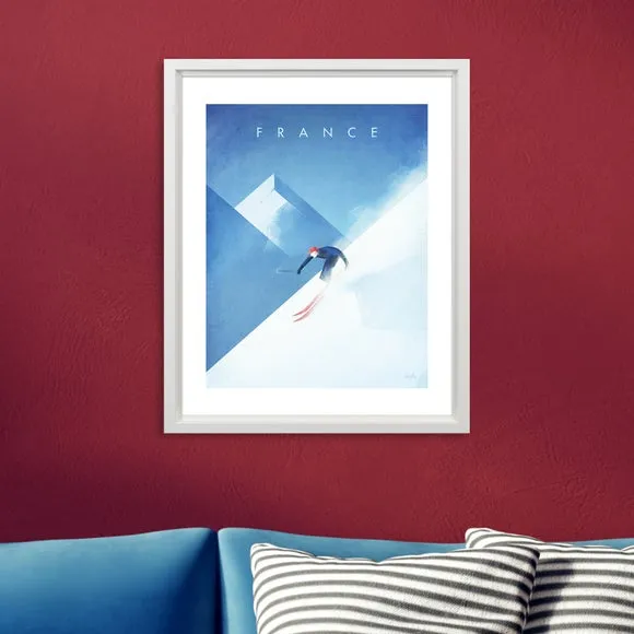 France Framed Print - Blue