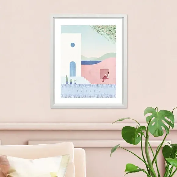 Greece Framed Print - Multicolor