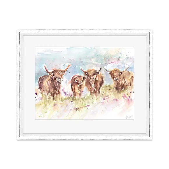 Highland Herd Framed Print - Brown