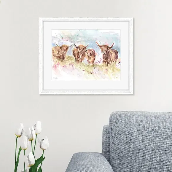 Highland Herd Framed Print - Brown