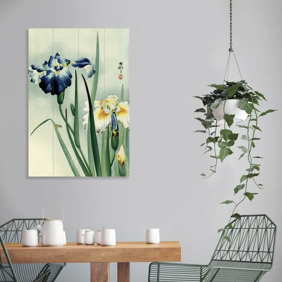 Irises Wooden Wall Art - Green image