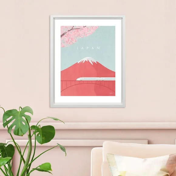 Japan Framed Print - Blue