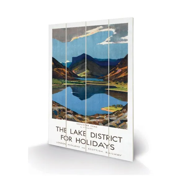 Lake District Wooden Wall Art - Multicolor