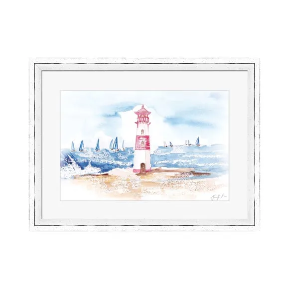 Lighthouse Framed Print - Multicolor