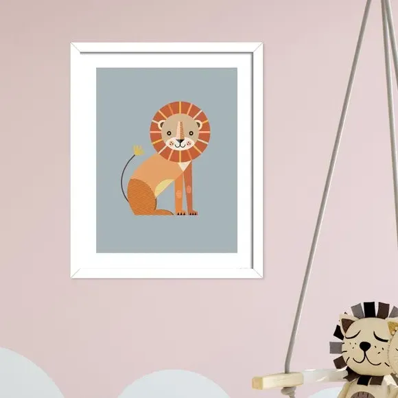 Lion Framed Print - Multicolor image