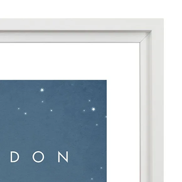 London Skyline Framed Print - Blue