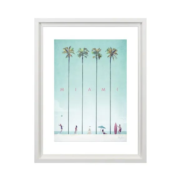 Miami Framed Print - Blue