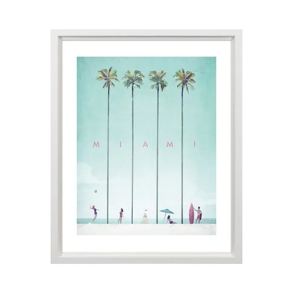 Miami Framed Print - Blue