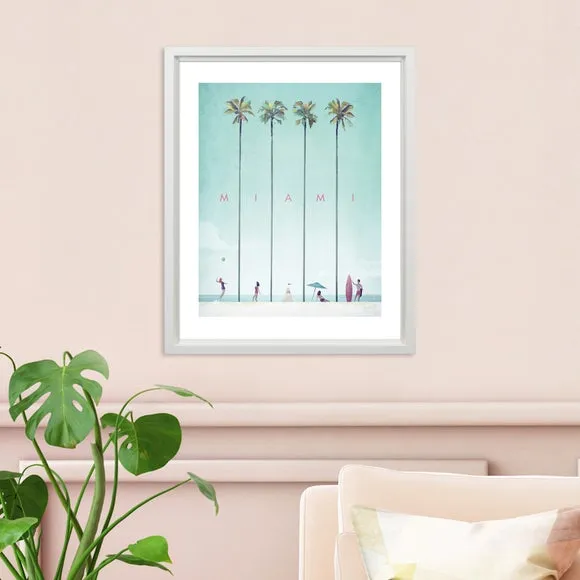 Miami Framed Print - Blue