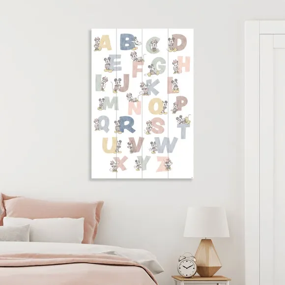 Mickey Friends Wooden Wall Art - White image