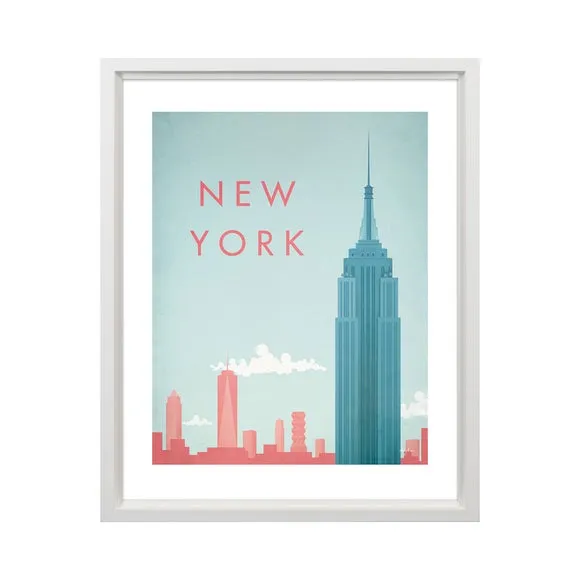 New York Framed Print - Blue