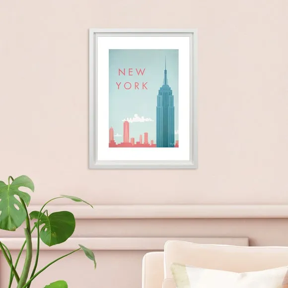 New York Framed Print - Blue
