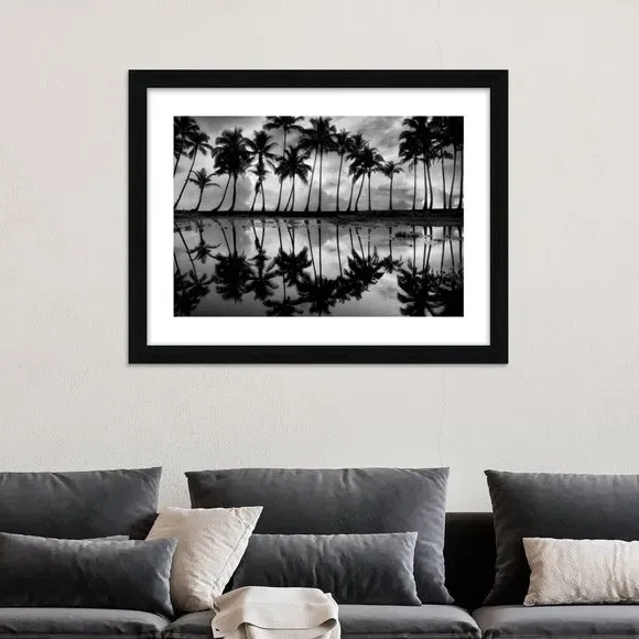 Palm Reflection Framed Print - Black image