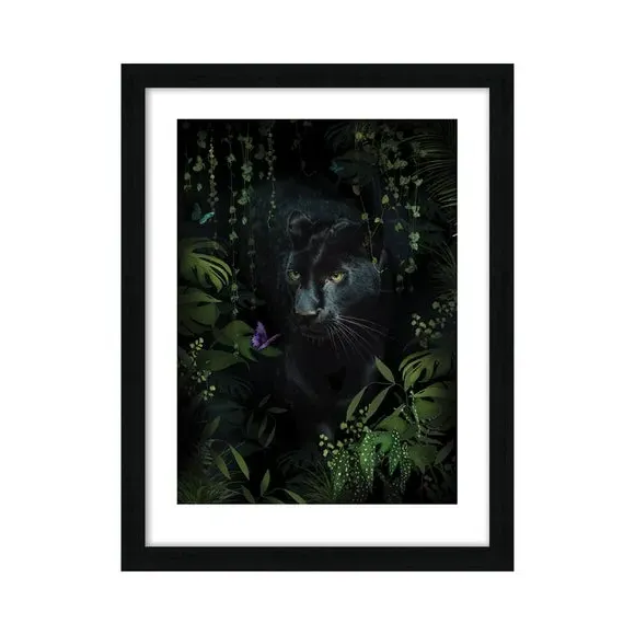 Panther Framed Print - Black