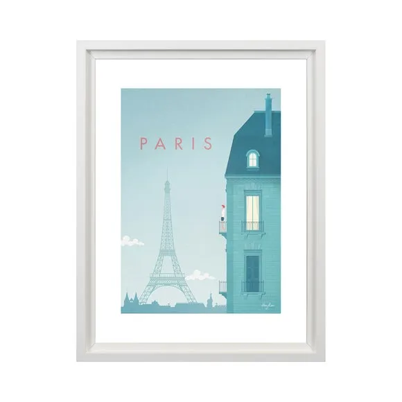 Paris Framed Print - Blue