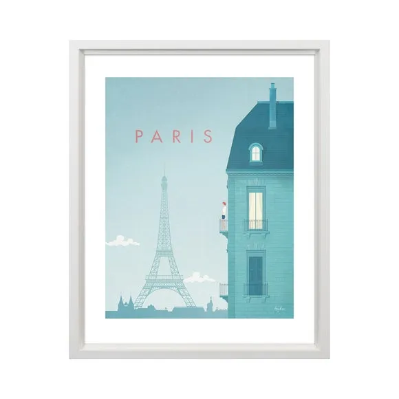 Paris Framed Print - Blue