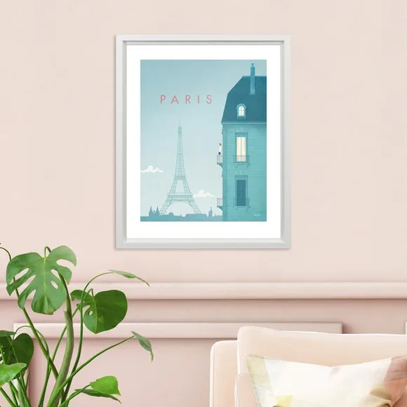 Paris Framed Print - Blue