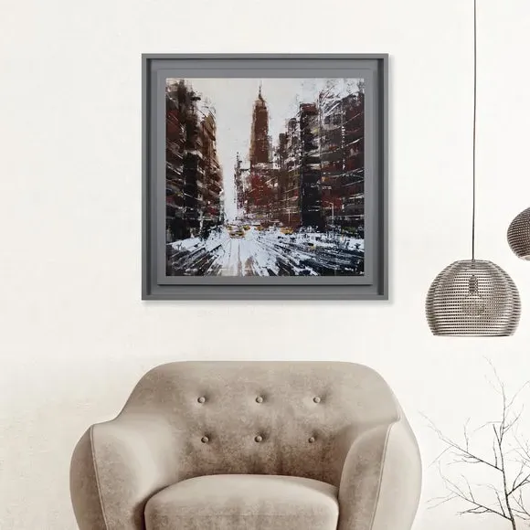 Rush Hour Framed Print - Brown image
