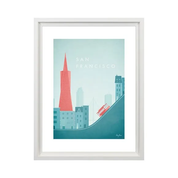 San Francisco Framed Print - Blue