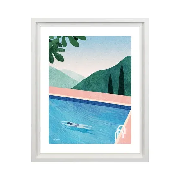Swimming Pool II Framed Print - Multicolor