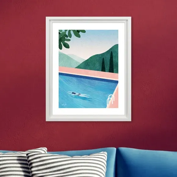 Swimming Pool II Framed Print - Multicolor
