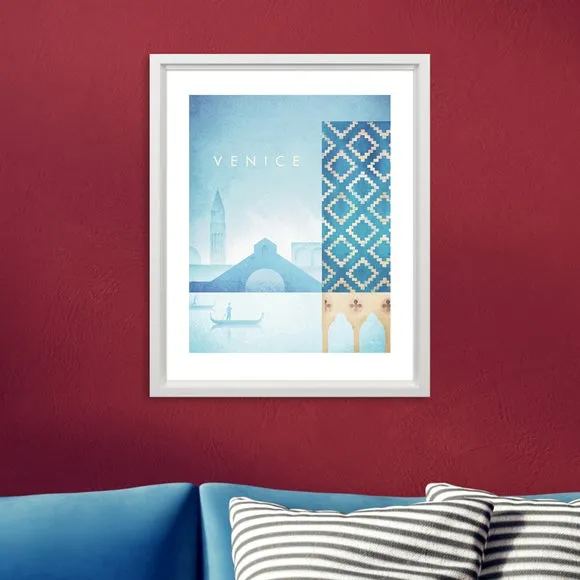 Venice Framed Print - Blue