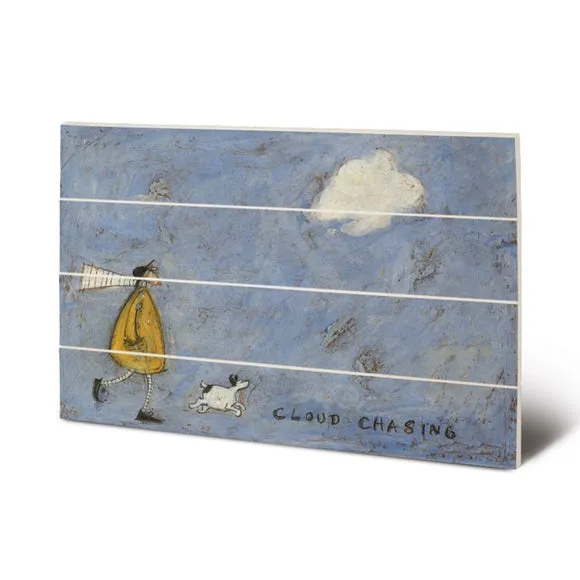 Wooden Wall Art Cloud Chasing - Grey