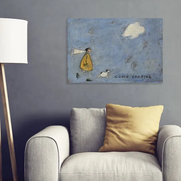 Wooden Wall Art Cloud Chasing - Grey image