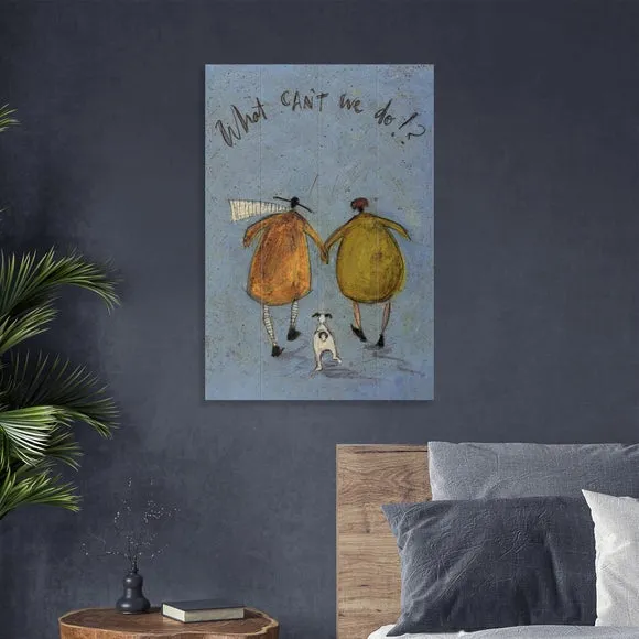Wooden Wall Art What Cant We Do - Grey image