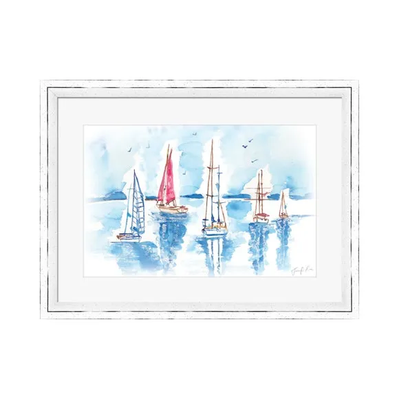 Yachts Framed Print - Multicolor