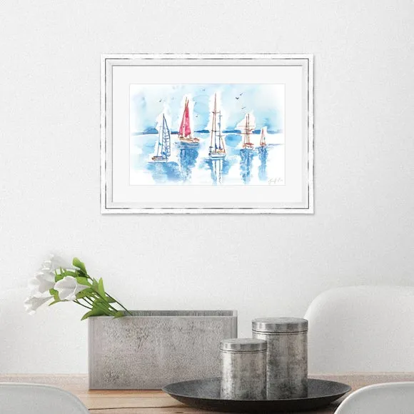 Yachts Framed Print - Multicolor image