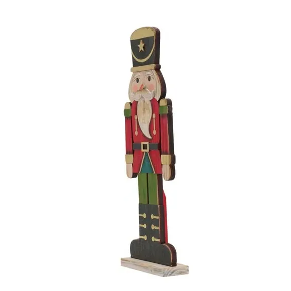 Nutcracker Figurine with Base - Red, Wood
