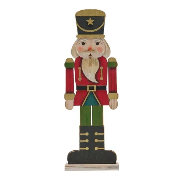 Nutcracker Figurine with Base - Red, Wood image