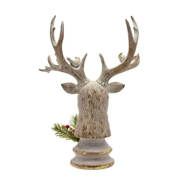 Stag Head Wall Decor - Brown, Wood Effect