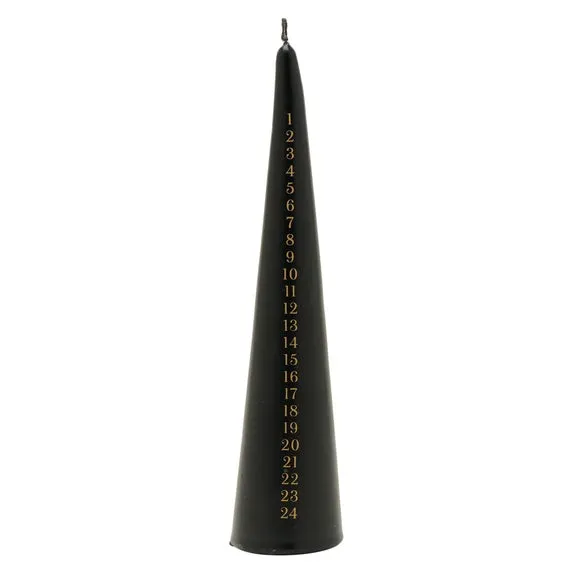 Tapered Advent Candle - Black & Gold