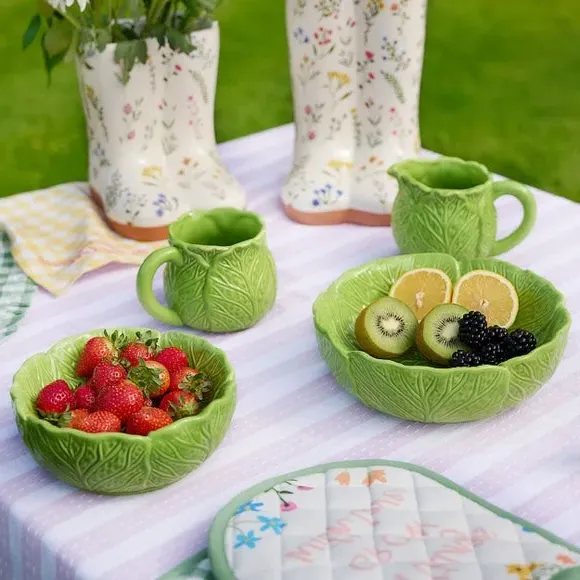 Cabbage Sugar Bowl - Green, Ceramic image