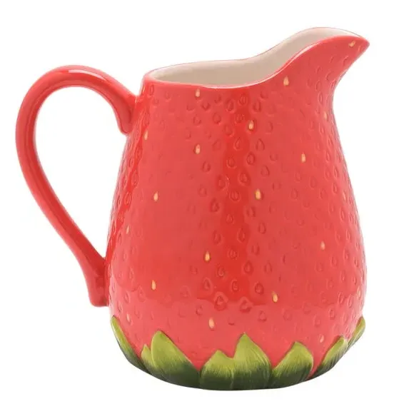 Strawberry Jug - Red, Ceramic